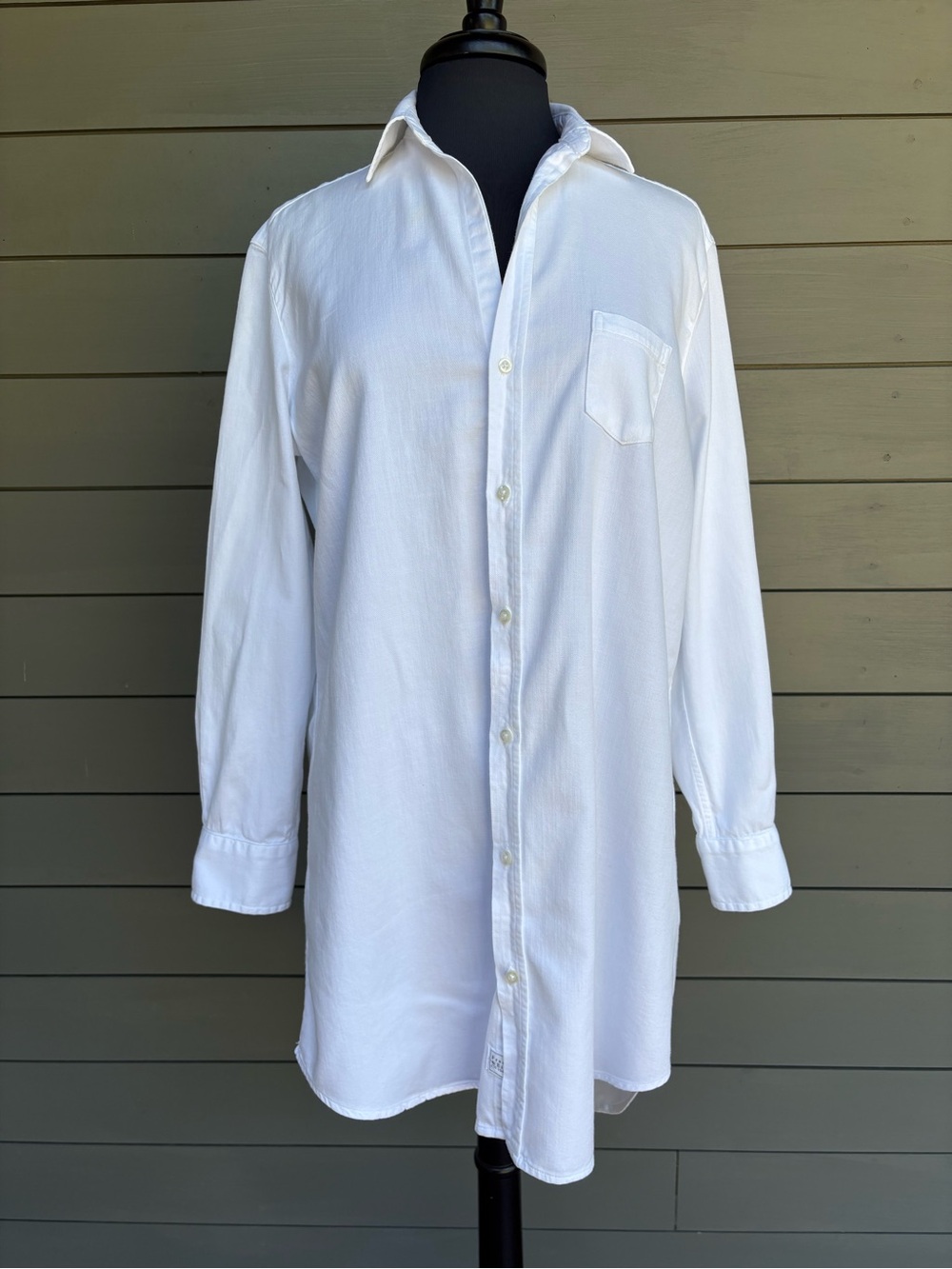 Frank & Eileen White Cotton Button-Down Shirtdress